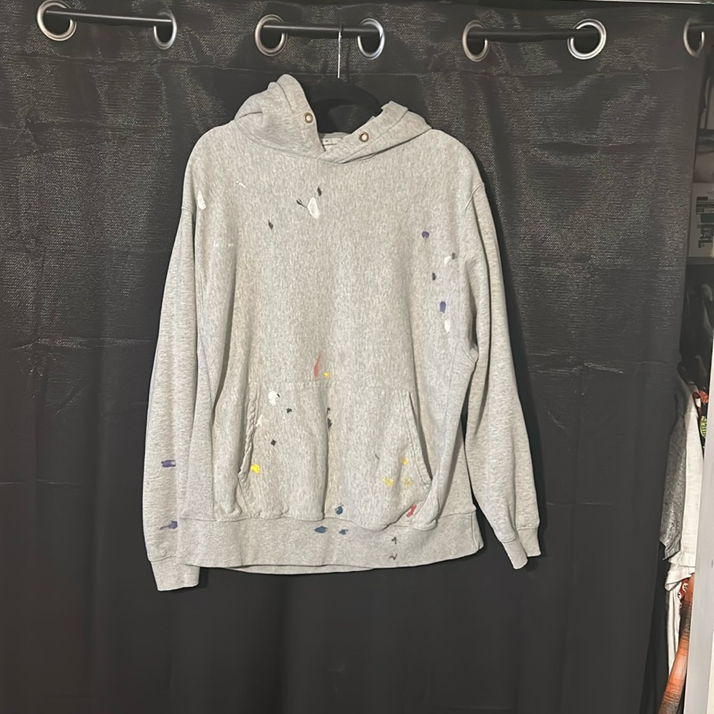 Mnml Light Grey Paint Splatter Hoodie